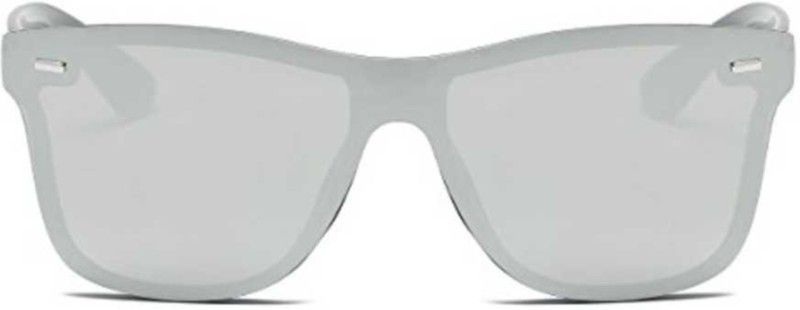 Polarized, Gradient, Mirrored, UV Protection Wayfarer Sunglasses (Free Size)  (For Men & Women, Silver)