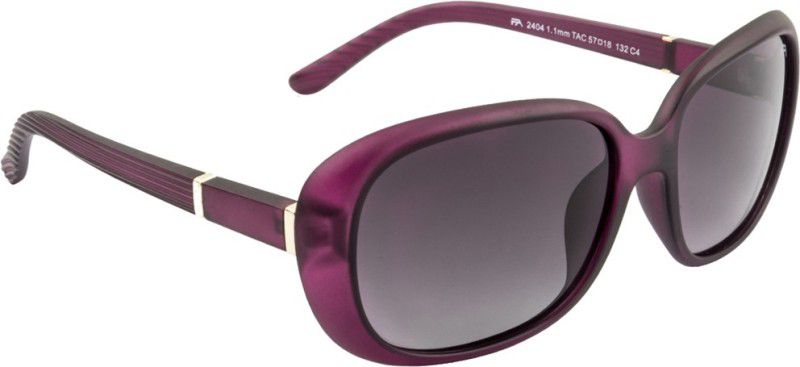 Polarized Rectangular Sunglasses (58)  (For Women, Grey)