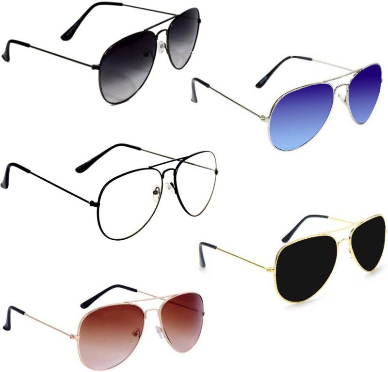 Others Aviator Sunglasses (Free Size)  (For Men & Women, Black)