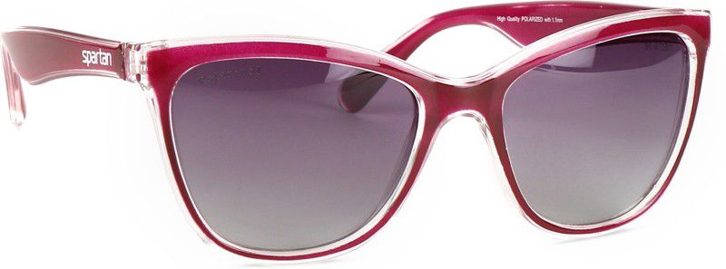 Polarized, Gradient, UV Protection Cat-eye Sunglasses (57)  (For Girls, Grey)