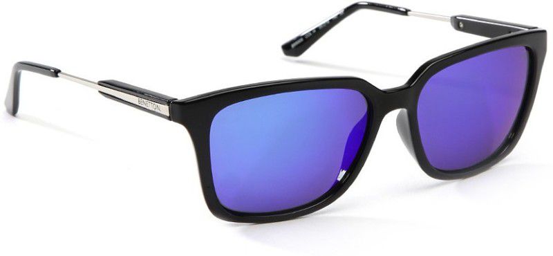 Mirrored Wayfarer Sunglasses (53)  (For Men & Women, Green, Blue)