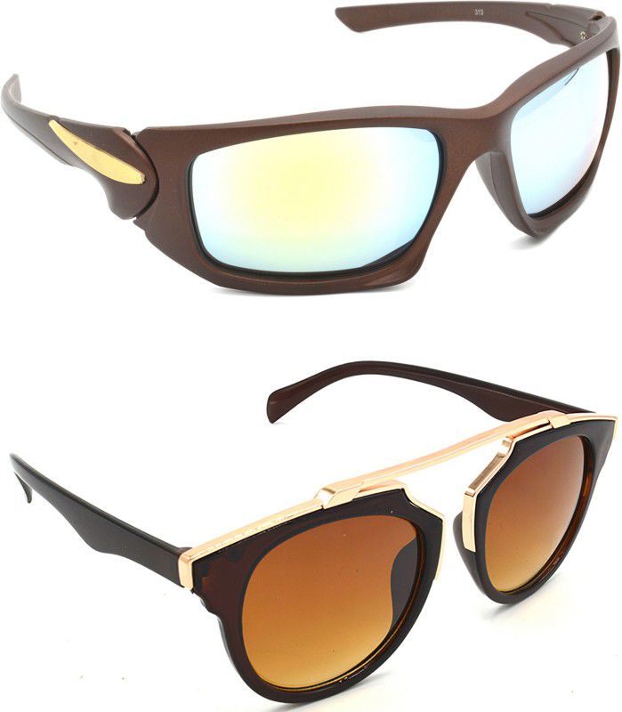UV Protection Wayfarer Sunglasses (58)  (For Men & Women, Silver, Brown)