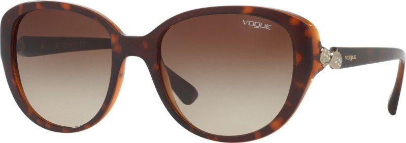 Gradient Oval Sunglasses (53)  (For Women, Brown)