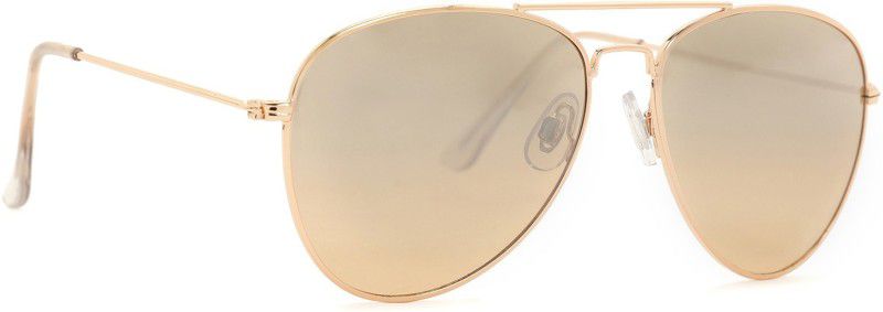 Mirrored Aviator Sunglasses (57)  (For Men & Women, Golden)