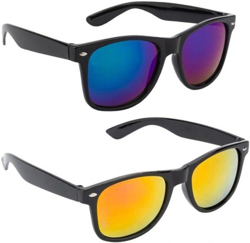 UV Protection Wayfarer Sunglasses (Free Size)  (For Men, Yellow, Blue)
