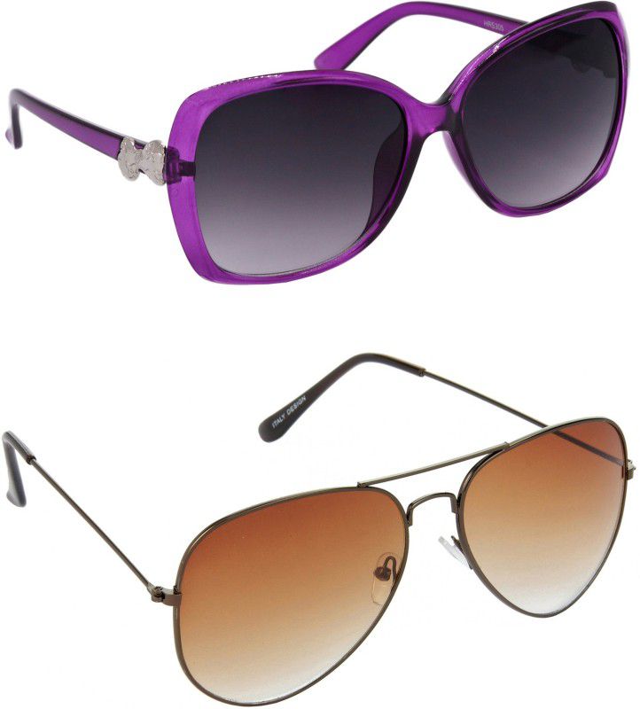 UV Protection Over-sized Sunglasses (58)  (For Men & Women, Brown, Black)
