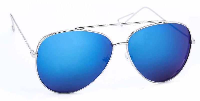 UV Protection Aviator Sunglasses (59)  (For Men & Women, Silver, Blue)