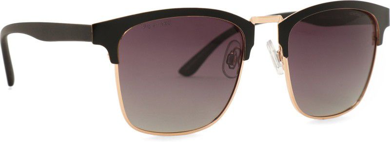 Polarized, Gradient, UV Protection Clubmaster Sunglasses (53)  (For Boys & Girls, Grey)