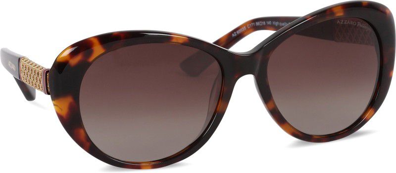 Polarized, Gradient, UV Protection Over-sized Sunglasses (56)  (For Women, Brown)