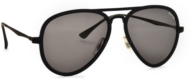 Polarized, UV Protection Aviator Sunglasses (58)  (For Men, Grey)