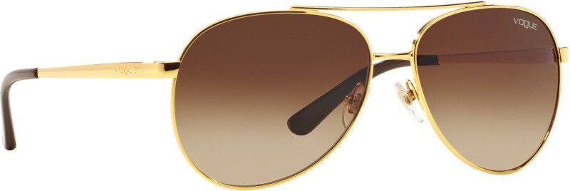 Gradient Aviator Sunglasses (58)  (For Women, Brown)