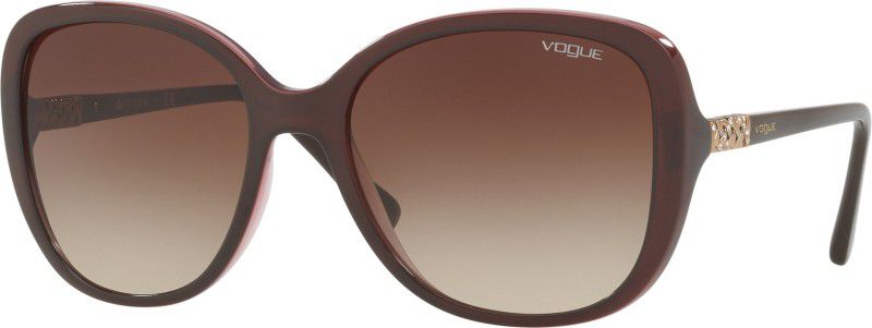 Gradient Shield Sunglasses (56)  (For Women, Brown)