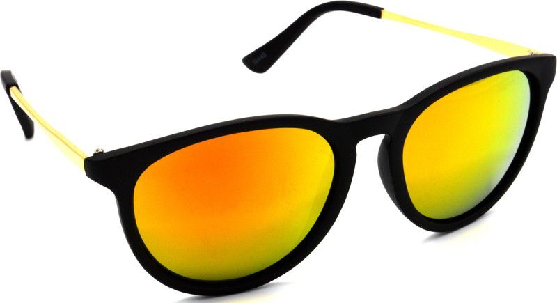 Gradient, UV Protection Oval, Round Sunglasses (Free Size)  (For Men & Women, Golden)