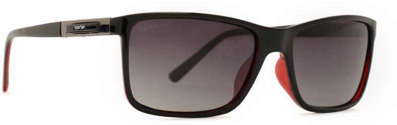 Polarized Rectangular Sunglasses (57)  (For Men & Women, Grey)