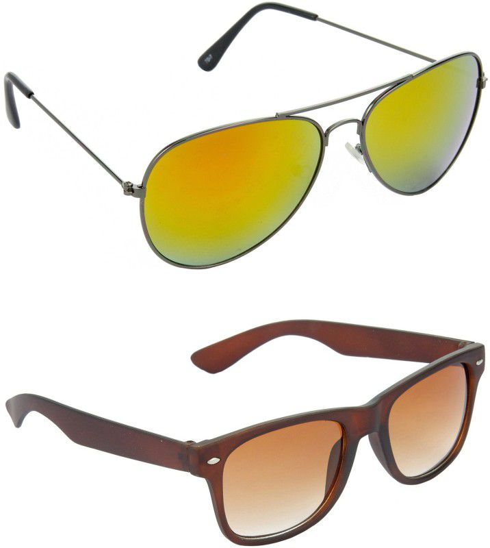 UV Protection Aviator Sunglasses (58)  (For Men, Yellow, Brown)