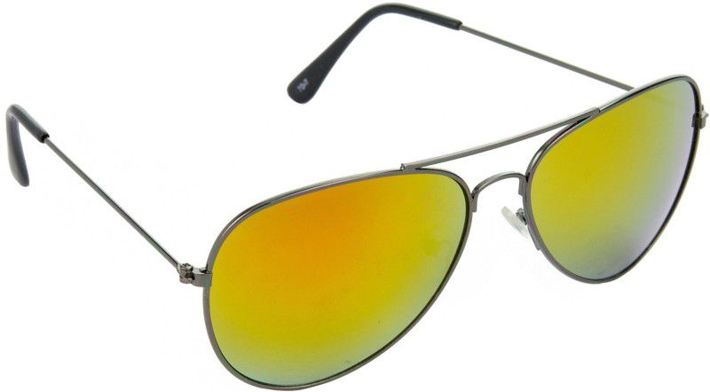 Mirrored, UV Protection Aviator Sunglasses (Free Size)  (For Men, Yellow)
