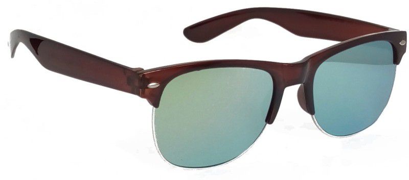 Mirrored Wayfarer Sunglasses (Free Size)  (For Men, Golden, Blue)