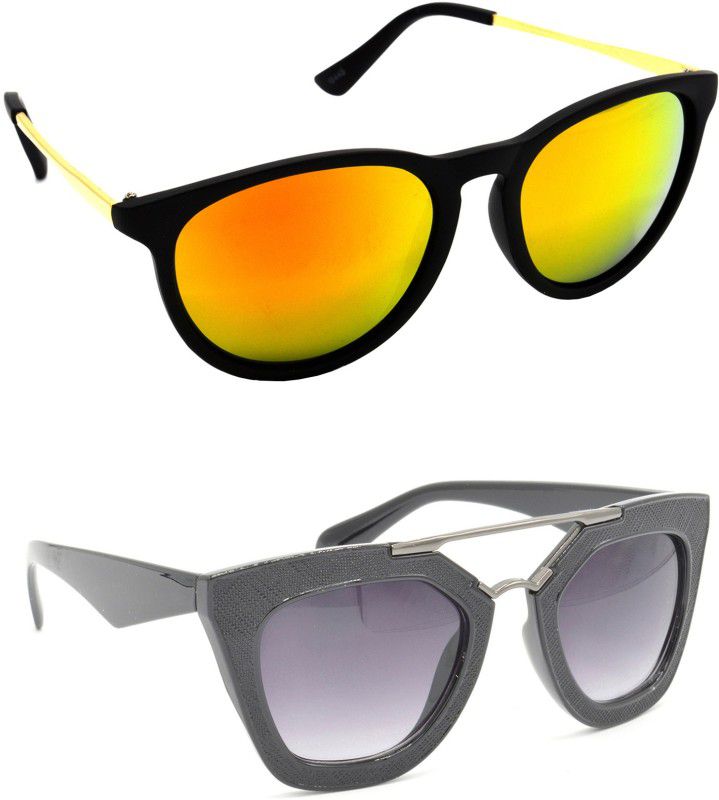 UV Protection Wayfarer Sunglasses (58)  (For Men & Women, Golden, Grey)