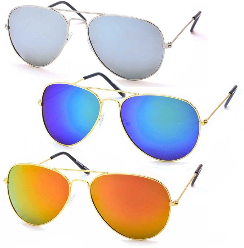 UV Protection Aviator Sunglasses (52)  (For Men & Women, Orange)
