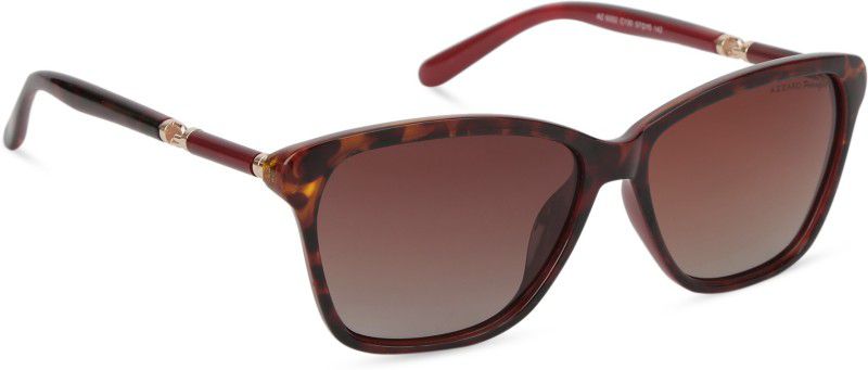 Polarized, UV Protection Wayfarer Sunglasses (57)  (For Women, Brown)