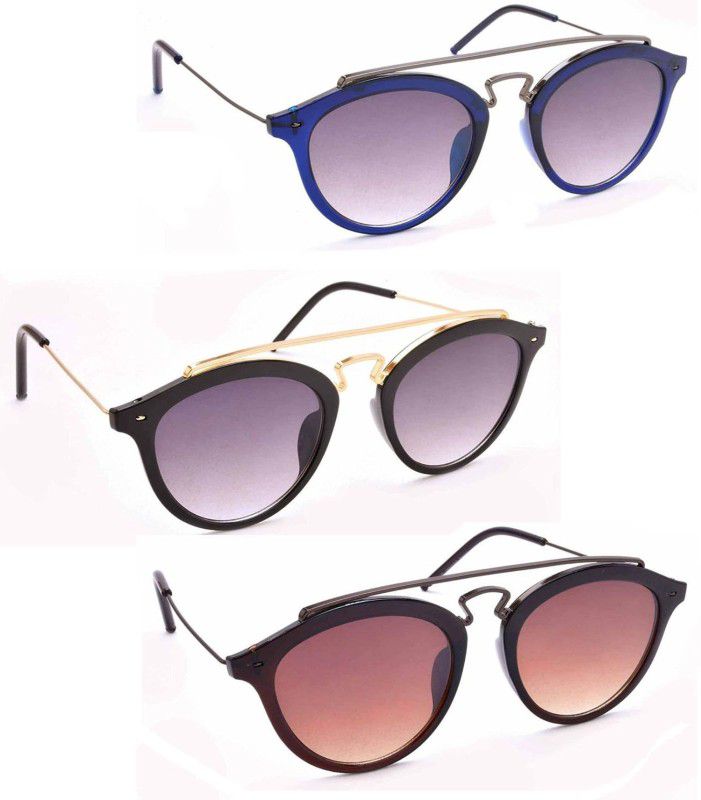 UV Protection Round Sunglasses (55)  (For Men & Women, Multicolor)