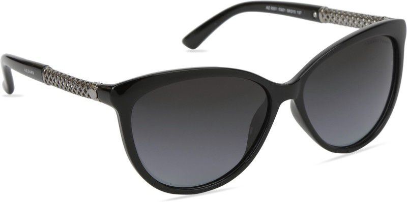 Polarized, UV Protection Cat-eye Sunglasses (59)  (For Women, Black)