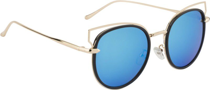 Mirrored Cat-eye Sunglasses (60)  (For Women, Blue)