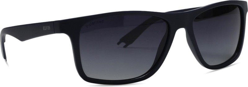 Polarized Rectangular Sunglasses (58)  (For Men, Grey)