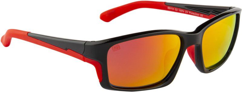 Polarized, Mirrored, UV Protection Sports Sunglasses (Free Size)  (For Men & Women, Red)