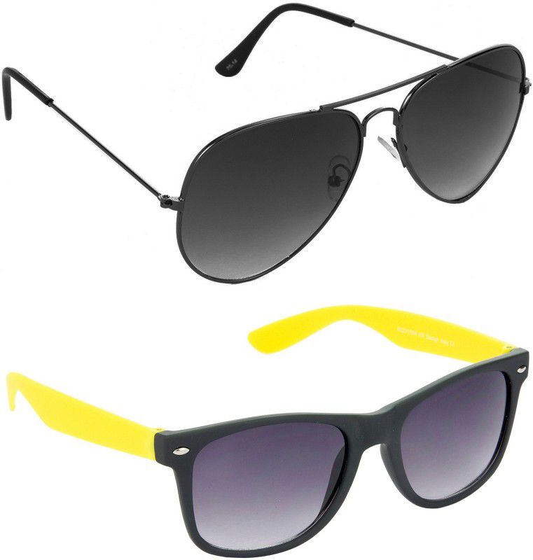 Gradient, Mirrored, UV Protection Aviator Sunglasses (Free Size)  (For Men & Women, Grey, Grey)