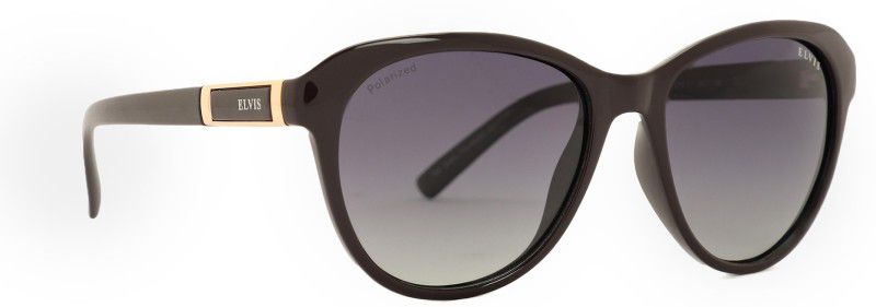 Polarized Oval Sunglasses (54)  (For Women, Grey)