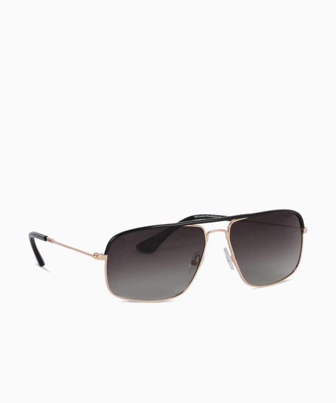 Polarized, Gradient, UV Protection Rectangular Sunglasses (60)  (For Men & Women, Brown)