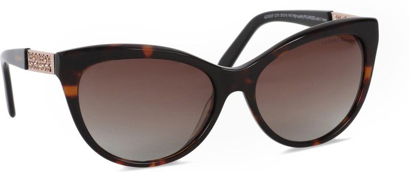 Polarized, Gradient, UV Protection Cat-eye Sunglasses (57)  (For Women, Brown)