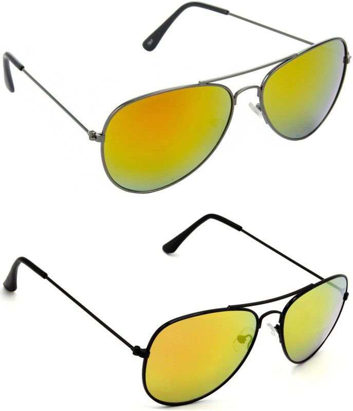 UV Protection Aviator Sunglasses (58)  (For Men & Women, Golden)