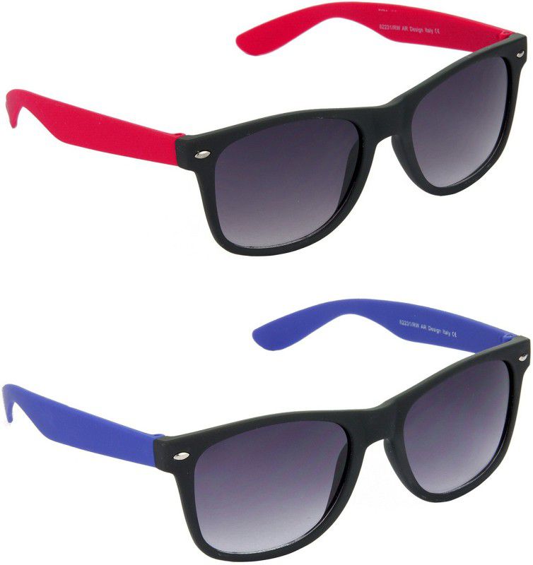 Gradient, Mirrored, UV Protection Wayfarer Sunglasses  (For Men & Women, Grey, Grey)