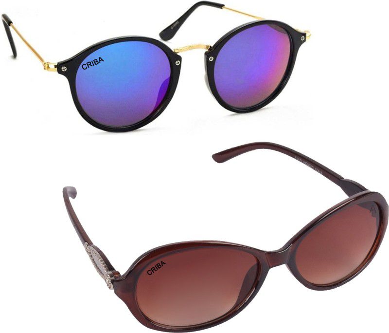 UV Protection Cat-eye Sunglasses (57)  (For Men & Women, Brown)