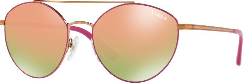 Mirrored Over-sized Sunglasses (56)  (For Women, Pink)