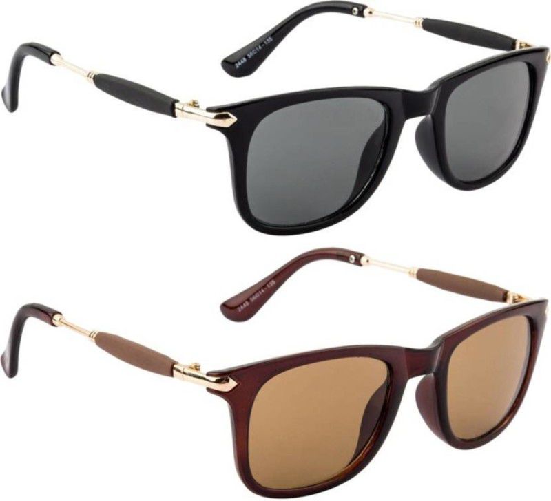 Polarized, Gradient, Mirrored, UV Protection Wayfarer Sunglasses (Free Size)  (For Boys & Girls, Black, Brown)