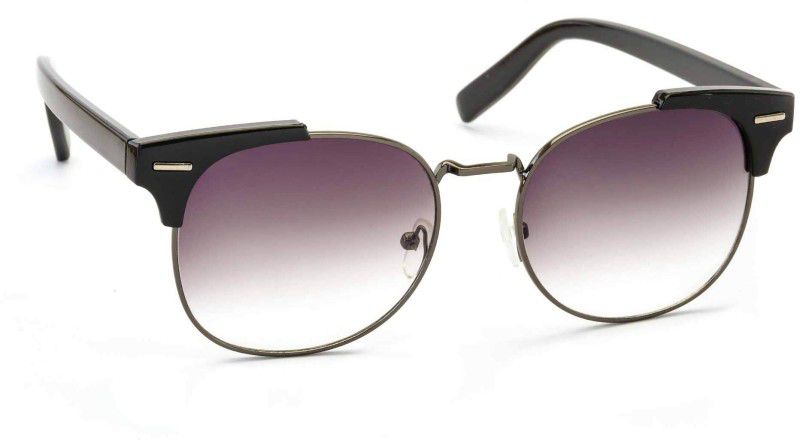 UV Protection Clubmaster Sunglasses (51)  (For Men & Women, Black, Grey, Violet)