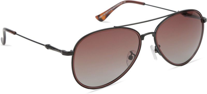 Polarized, UV Protection Aviator Sunglasses (58)  (For Men, Brown)