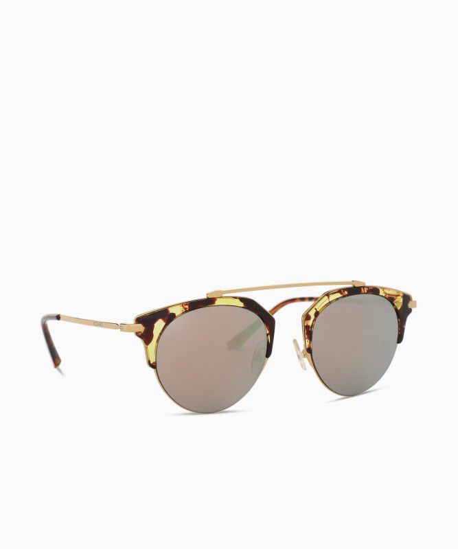 Mirrored Clubmaster Sunglasses (50)  (For Men & Women, Golden)