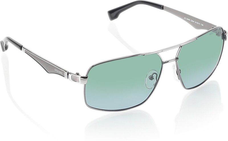 Gradient Rectangular Sunglasses (61)  (For Men, Green)