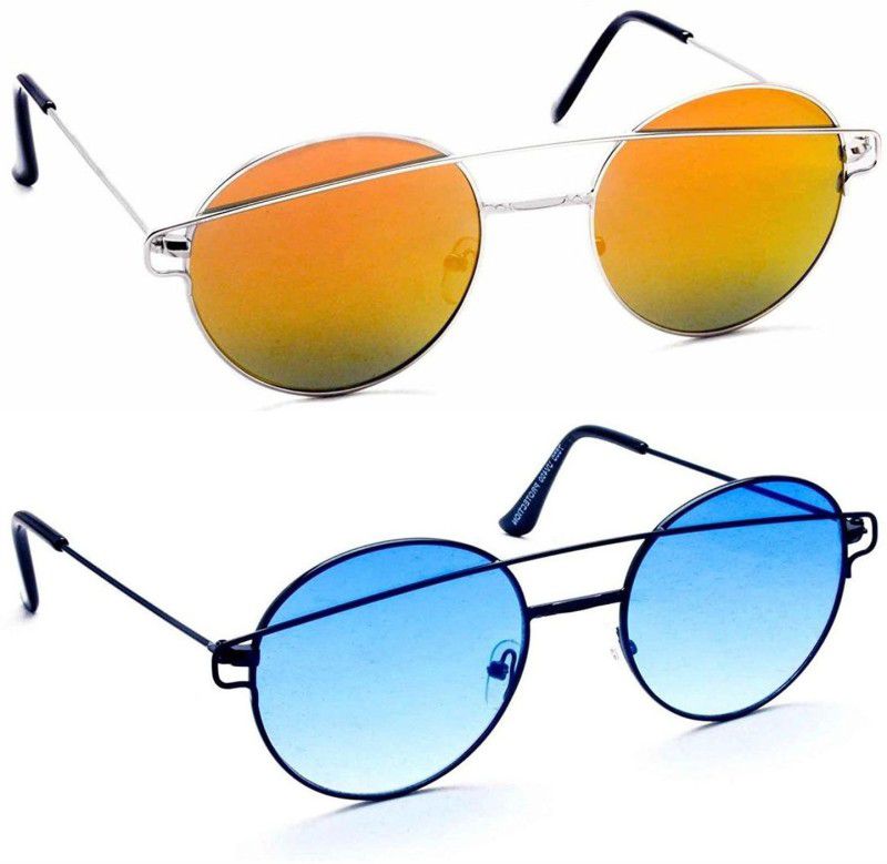 UV Protection Round Sunglasses (51)  (For Men & Women, Multicolor)