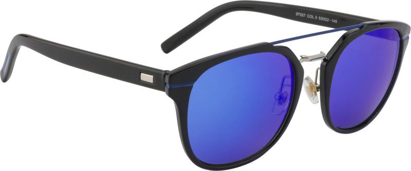 Mirrored Aviator Sunglasses (53)  (For Men & Women, Brown, Blue)