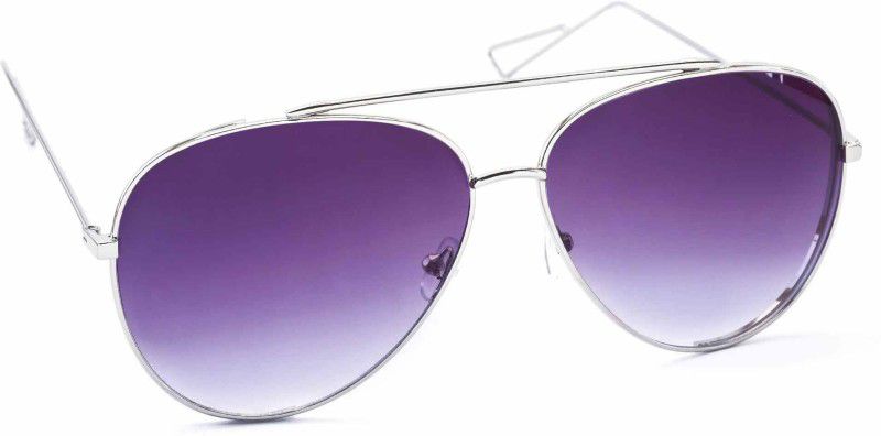 UV Protection Aviator Sunglasses (59)  (For Men & Women, Silver, Violet)