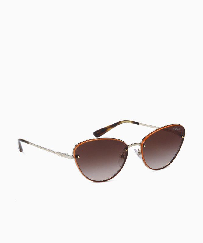 UV Protection Cat-eye Sunglasses (57)  (For Women, Brown)