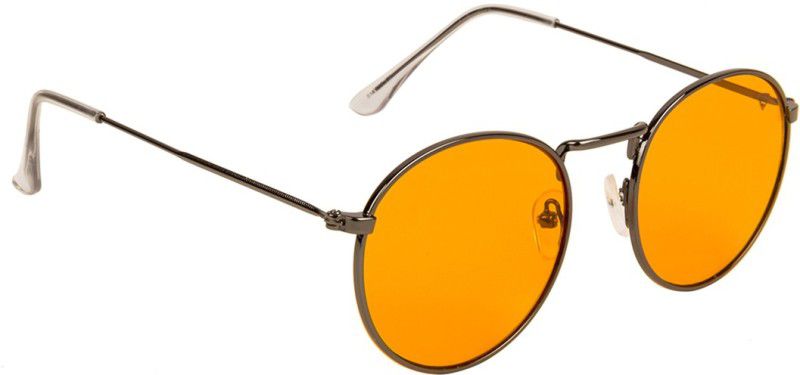 UV Protection Round Sunglasses (Free Size)  (For Men, Orange)