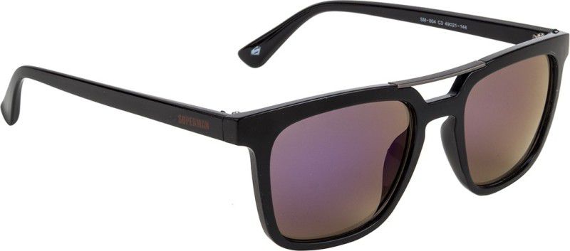 Mirrored, UV Protection Retro Square Sunglasses (49)  (For Men & Women, Blue)