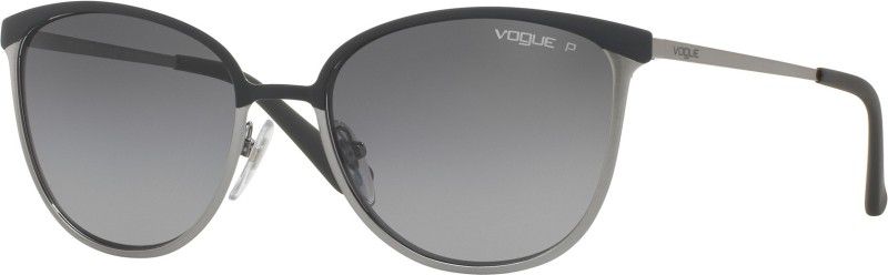 Polarized Shield Sunglasses (55)  (For Women, Grey)