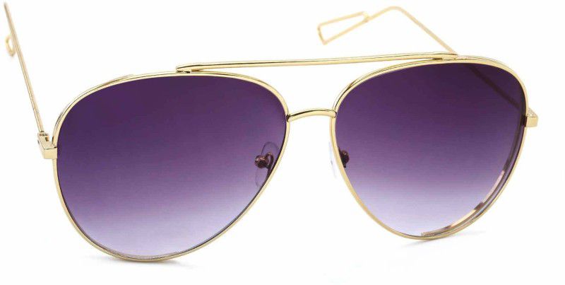UV Protection Aviator Sunglasses (59)  (For Men & Women, Golden, Violet)